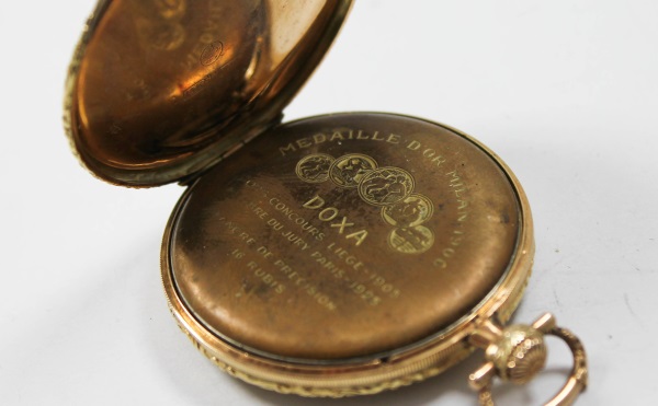 Doxa Taschenuhr Goldmedaille Milan 1900